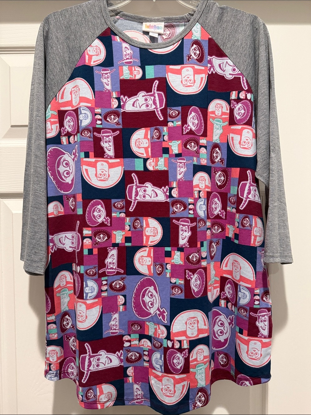 LuLaRoe XL Toy Story Randy 3/4 length sleeve top